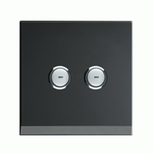 4‑gang push‑button module, Black glass